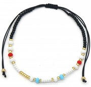 armband Eva dames verstelbaar glas zwart/wit/goud
