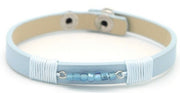 armband Fay dames 18 - 21 cm leer lichtblauw