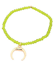 bedelarmband Femke dames elastiek groen