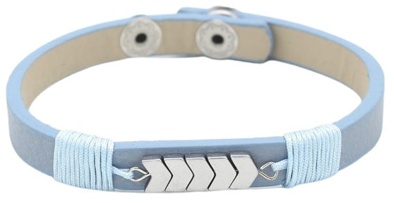 armband Fenne dames 19 - 21 cm leer lichtblauw