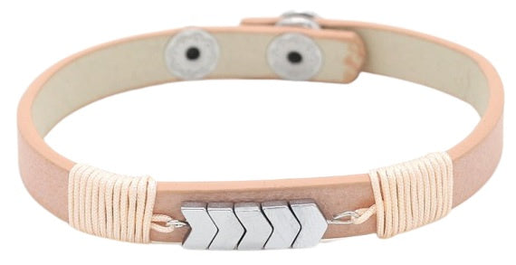 armband Fenne dames 19 - 21 cm leer oudroze
