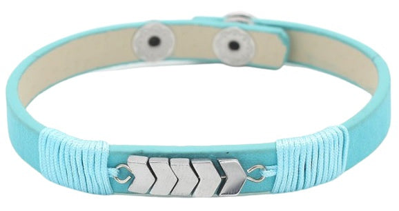 armband Fenne dames 19 - 21 cm leer turquoise