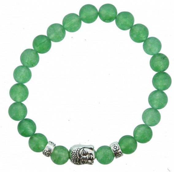 kralenarmband Fin unisex 8 mm elastiek groen