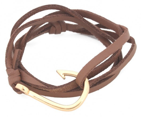 armband Haak heren polyurethaan bruin/goud