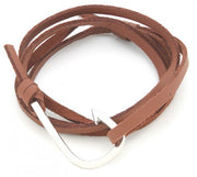 armband Haak heren polyurethaan bruin/zilver