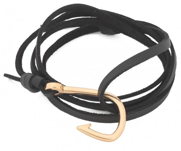armband Haak heren polyurethaan zwart/goud