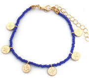 kralenarmband Ivy dames kralen blauw/goud