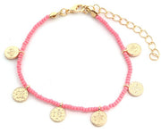 kralenarmband Ivy dames kralen roze/goud