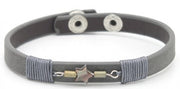 armband Laura dames 18 - 21 cm leer grijs