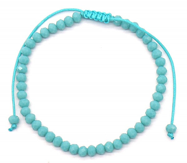 armband Lauren dames verstelbaar glas blauw