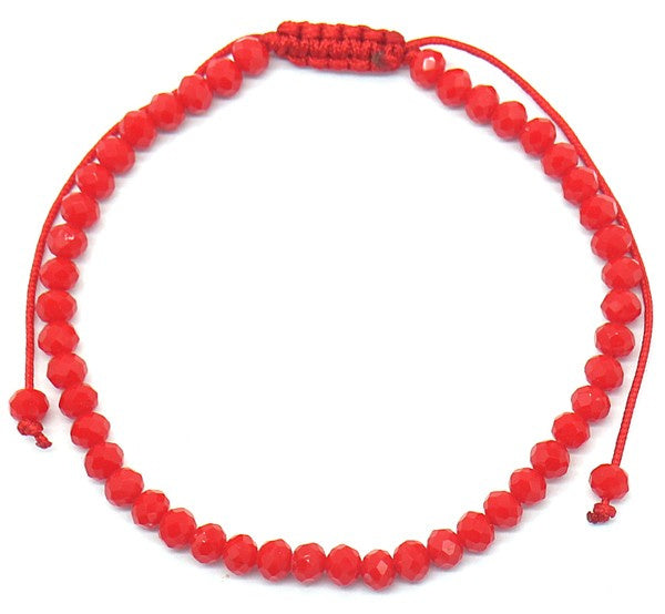 armband Lauren dames verstelbaar glas rood