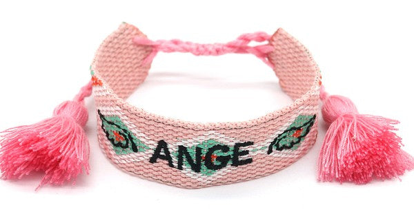 armband Lena geweven katoen verstelbaar roze