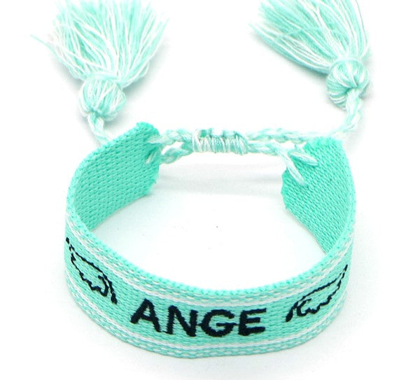 armband Lena geweven katoen verstelbaar turquoise