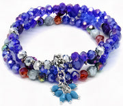 kralenarmband Lizzy dames glas blauw