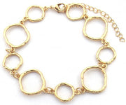 schakelarmband Lynn dames 18-22 cm RVS goud