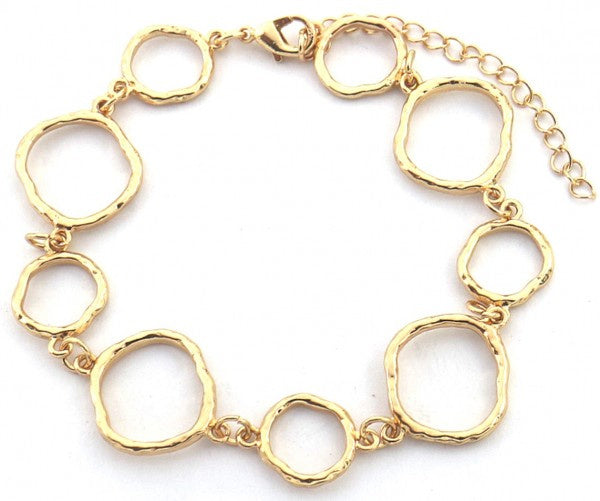 schakelarmband Lynn dames 18-22 cm RVS goud