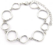 schakelarmband Lynn dames 18-22 cm RVS zilver