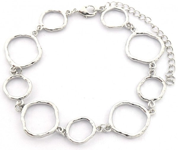 schakelarmband Lynn dames 18-22 cm RVS zilver