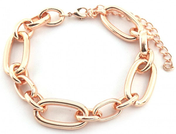 schakelarmband Maud dames 18-22 cm RVS roségoud