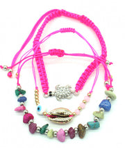 armband Mia dames roze verstelbaar 3 stuks