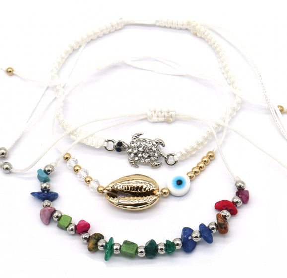 armband Mia dames wit verstelbaar 3 stuks