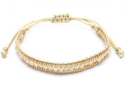 armband Milou dames verstelbaar glas beige/roze