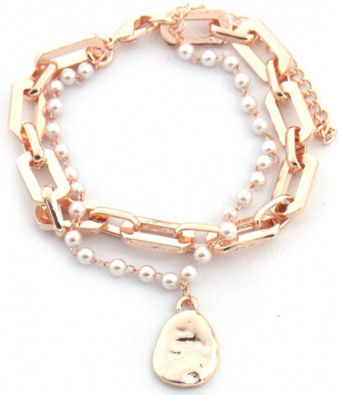 schakelarmband Nina dames 18-22 RVS roségoud
