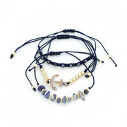 armband Nora dames verstelbaar blauw 3 stuks