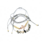 armband Nora dames verstelbaar grijs 3 stuks