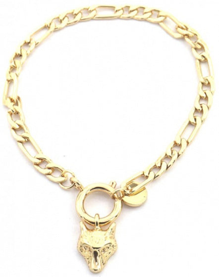 schakelarmband Nova dames RVS goud