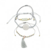 armband Olivia dames verstelbaar grijs 3 stuks