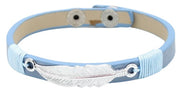 armband Sam dames 19 - 21 cm leer lichtblauw