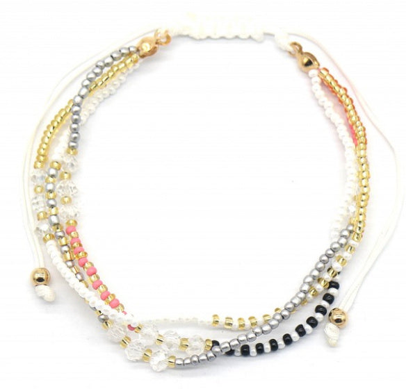 armband Sara dames verstelbaar wit/goud