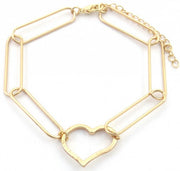 schakelarmband Sarah dames 18-22 cm RVS goud