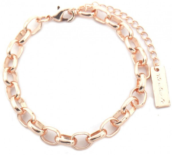 schakelarmband Sofie dames 18-22 cm RVS roségoud