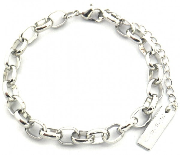 schakelarmband Sofie dames 18-22 cm RVS zilver