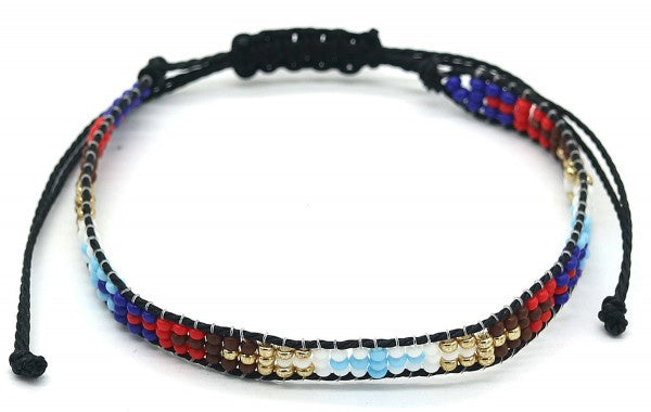 armband Tess dames verstelbaar glas zwart