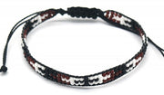 armband Tess dames verstelbaar glas zwart/wit/bruin