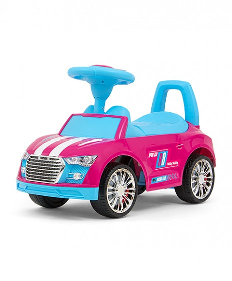 loopauto raceauto junior roze/blauw