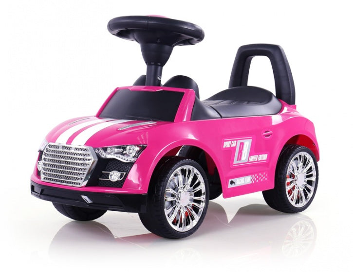 loopfiets raceauto junior roze