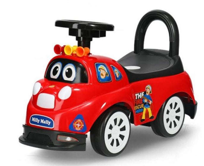 Ride On Tipi loopwagen Fireman junior rood/zwart