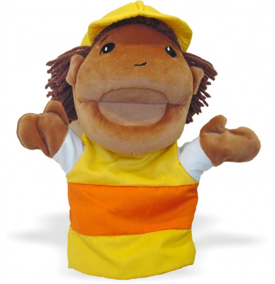 handpop Puppis junior 24 cm bruin/geel