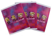 schriften Minions A5 gelijnd roze 3 stuks