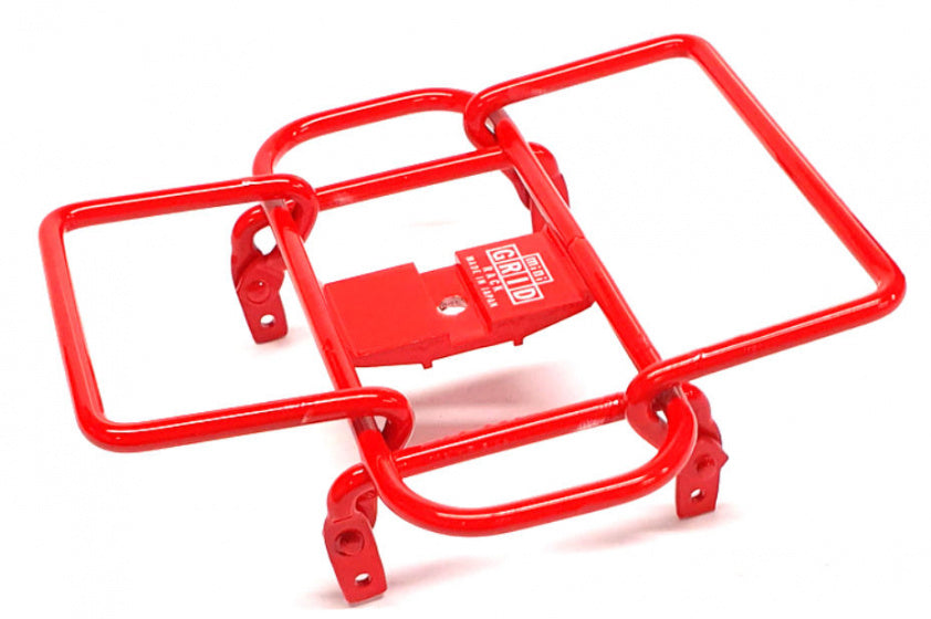 bagagerek Mini Grid stuur 14 x 14 cm staal rood