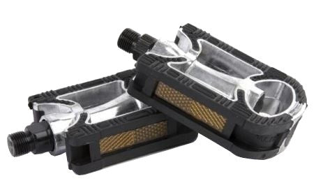 tour platformpedalen antislip zwart/zilver 9/16 inch