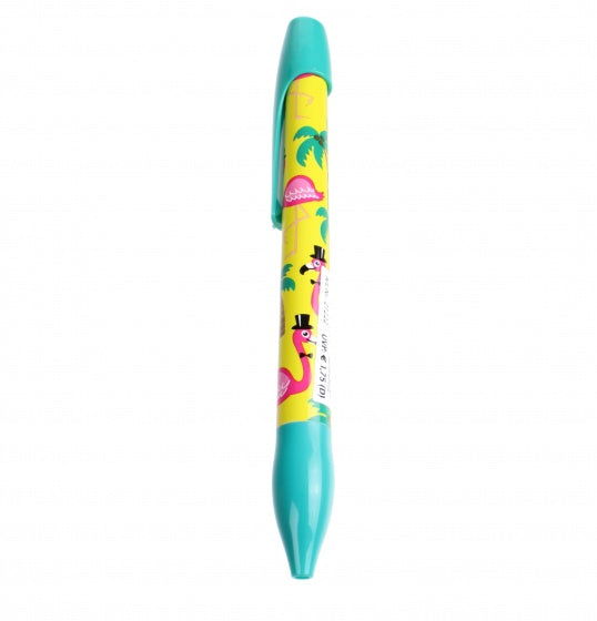 balpen flamingo groen 14 cm