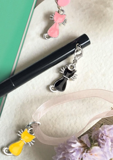 balpen kat met hanger grijs 13 cm