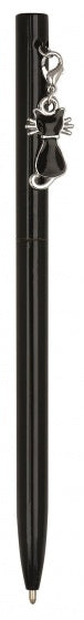 balpen kat met hanger zwart 13 cm
