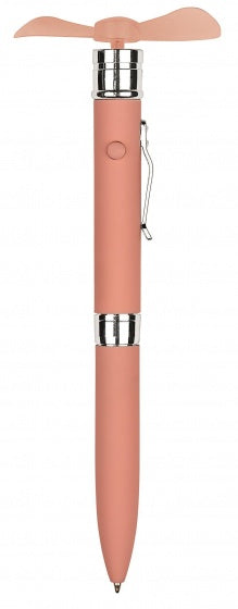 balpen met ventilator 16 cm roze
