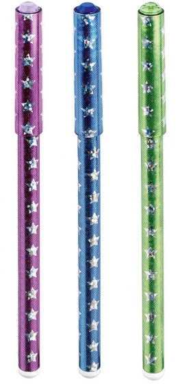 balpennen Stars 15 cm paars/groen/blauw set van 3